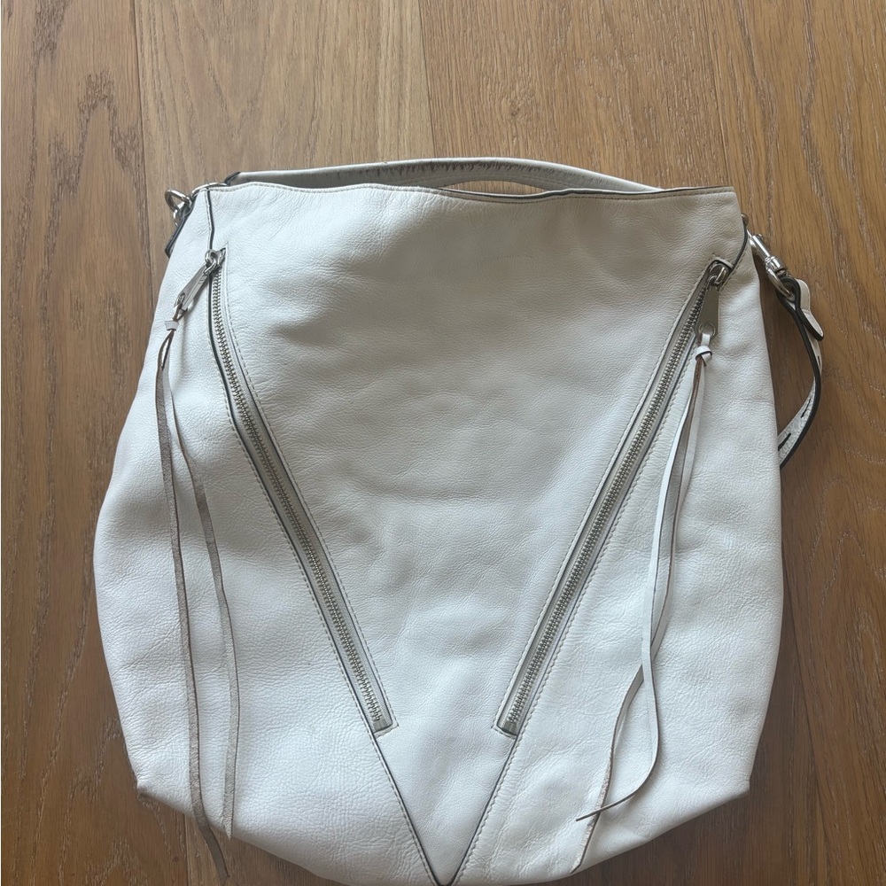rebeccaminkoff white leather purse